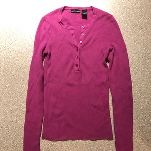 MODA International Pink Long-Sleeve Henley